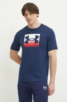 Under Armour tricou BOXED SPORTS UPDATED barbati, culoarea albastru marin, cu imprimeu, 1386793 imagine