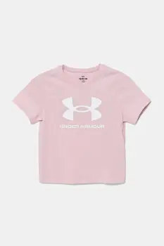 Under Armour tricou copii BIG LOGO SS culoarea roz, 1389756 imagine