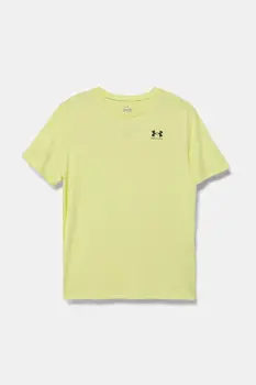 Under Armour tricou copii SPORTSTYLE LC SS culoarea verde, cu imprimeu, 1389962 imagine