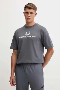 Under Armour tricou culoarea gri, cu imprimeu, 6005150 imagine