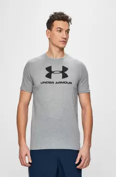 Under Armour Tricou culoarea gri, cu imprimeu imagine