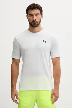 Under Armour tricou de antrenament culoarea gri, cu model, 1390047 imagine