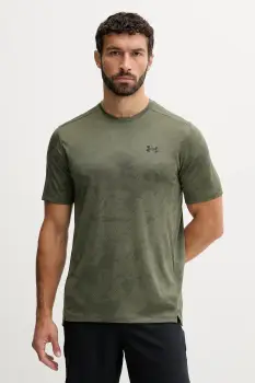 Under Armour tricou de antrenament culoarea verde, cu model, 1390047 imagine