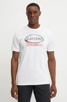 Under Armour tricou de antrenament Project Rock culoarea alb, cu imprimeu, 1389945 imagine