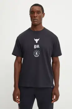 Under Armour tricou de antrenament Project Rock culoarea negru, cu imprimeu, 1386880 imagine