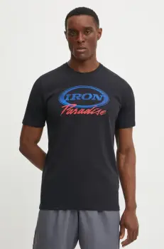 Under Armour tricou de antrenament Project Rock culoarea negru, cu imprimeu, 1389945 imagine