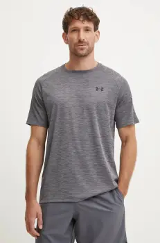 Under Armour tricou de antrenament Tech Textured culoarea gri, melanj imagine