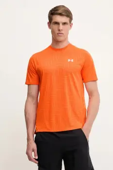 Under Armour tricou de antrenament UA Tech Geotessa culoarea portocaliu, cu imprimeu, 1382182 imagine