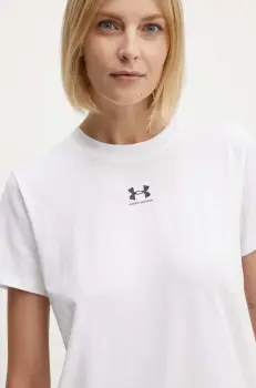 Under Armour tricou femei, culoarea alb imagine