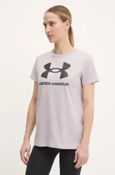 Under Armour tricou femei, culoarea bordo imagine