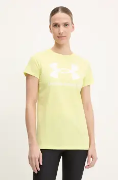 Under Armour tricou femei, culoarea verde imagine