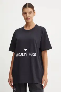 Under Armour tricou Project Rock femei, culoarea negru, 1386440 imagine