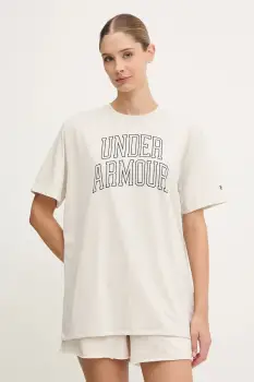 Under Armour tricou Rival culoarea bej, 6007883 imagine