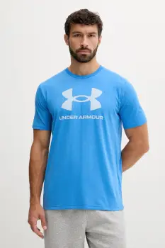 Under Armour tricou SPORTSTYLE LOGO culoarea bleumarin, cu imprimeu, 1382911 imagine
