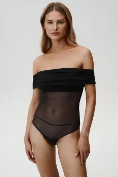 Undress Code bluza Libra Bodysuit Thong femei, culoarea negru, uni, 839 imagine