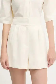 Undress Code pantaloni scurti culoarea bej, uni, high waist, 949 imagine