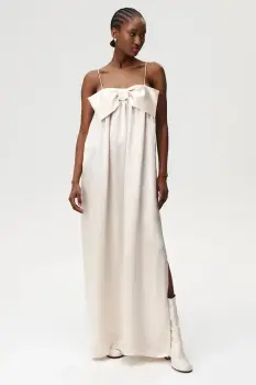 Undress Code rochie culoarea bej, maxi, oversize, 1038 imagine