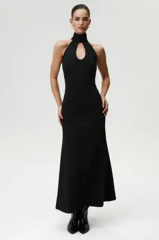 Undress Code rochie culoarea negru, maxi, evazati, 1064 imagine