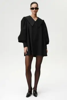 Undress Code rochie culoarea negru, mini, oversize, 1053 imagine