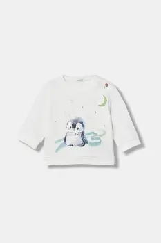 United Colors of Benetton bluza bebe culoarea alb, cu imprimeu, 39M2A106Q imagine