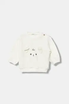 United Colors of Benetton bluza bebe culoarea bej, cu imprimeu, 3MDSA1061 imagine