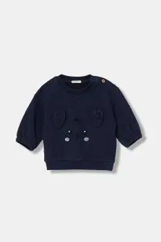 United Colors of Benetton bluza bebe culoarea bleumarin, cu imprimeu, 3MDSA1061 imagine