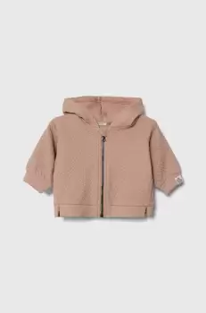 United Colors of Benetton bluza bebe culoarea roz, cu gluga, neted imagine