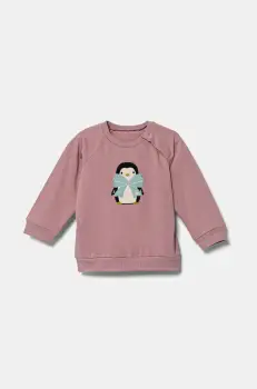 United Colors of Benetton bluza bebe culoarea roz, cu imprimeu, 36MJA105G imagine