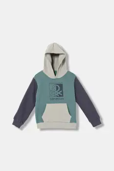 United Colors of Benetton bluza copii cu gluga, cu imprimeu, 3EB5C205B imagine