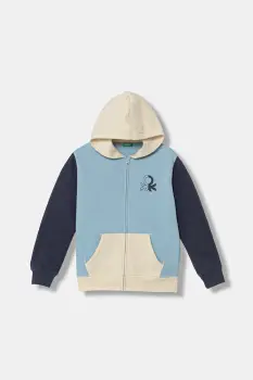 United Colors of Benetton bluza copii cu gluga, cu imprimeu, 3EB5C505L imagine