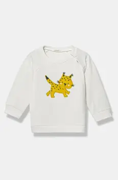 United Colors of Benetton bluza copii culoarea alb, cu imprimeu, 36MJA105G imagine