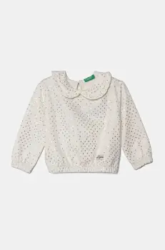 United Colors of Benetton bluza copii culoarea alb, modelator, 3S73G10GF imagine