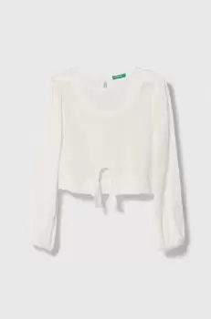 United Colors of Benetton bluza copii culoarea alb, modelator imagine