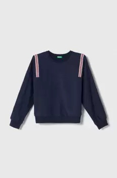 United Colors of Benetton bluza copii culoarea albastru marin, cu imprimeu imagine