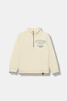 United Colors of Benetton bluza copii culoarea bej, uni, 32N4C10PS imagine