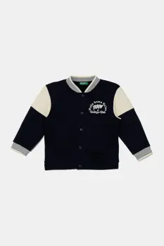 United Colors of Benetton bluza copii culoarea bleumarin, uni, 32N4G503Z imagine