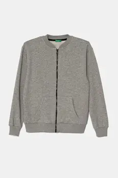 United Colors of Benetton bluza copii culoarea gri, melanj, 3PANC504M imagine