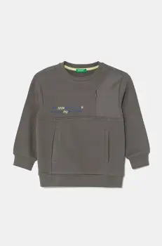 United Colors of Benetton bluza copii culoarea gri, neted, 3WNCG200T imagine