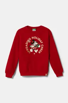 United Colors of Benetton bluza copii culoarea rosu, cu imprimeu, 3J73C10LB imagine