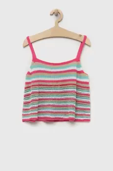 United Colors of Benetton bluza copii culoarea roz, modelator imagine