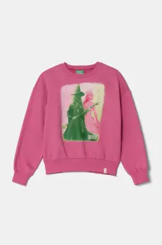 United Colors of Benetton bluza copii culoarea violet, cu imprimeu, 3FE1C10OI imagine