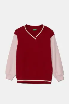 United Colors of Benetton bluza copii culoarea violet, modelator, 32N4C400A imagine