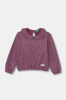 United Colors of Benetton bluza copii culoarea violet, modelator, 3S73G10GF imagine