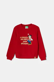 United Colors of Benetton bluza copii x Disney culoarea rosu, cu imprimeu, 3J73G10GO imagine