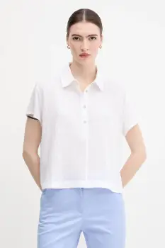 United Colors of Benetton bluza culoarea alb, uni, 5ONVDQ0BQ imagine