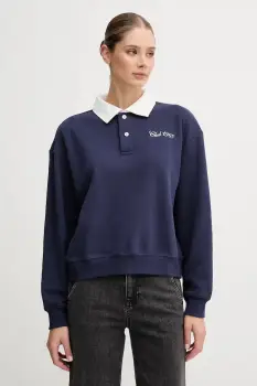 United Colors of Benetton bluza culoarea albastru marin, cu imprimeu, 3WNWD3011 imagine