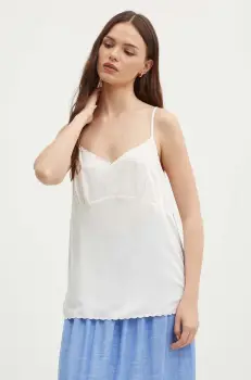 United Colors of Benetton bluza culoarea bej, neted imagine