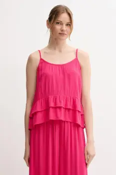 United Colors of Benetton bluza culoarea roz, uni, 4VW95H00B imagine