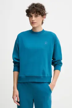 United Colors of Benetton bluza culoarea turcoaz, cu imprimeu, 3WNW3M07T imagine