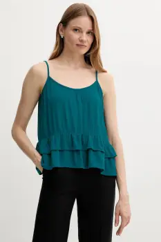 United Colors of Benetton bluza culoarea turcoaz, uni, 4VW95H00B imagine